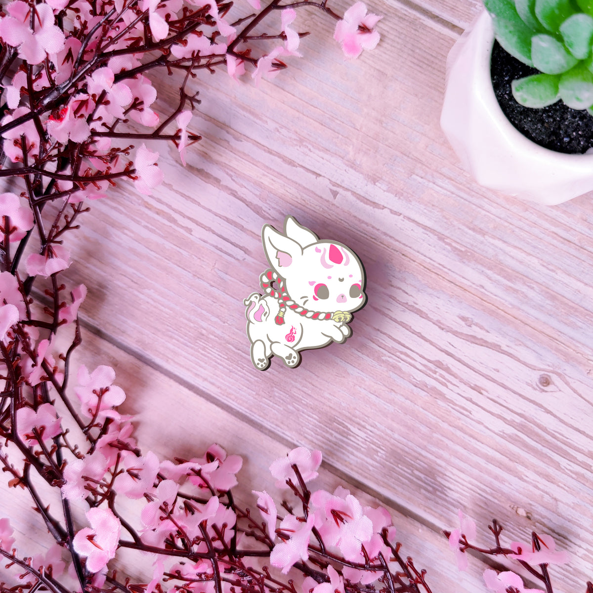 Vaporwave Rabbit Enamel Pin | Souls Of Nature – Quirkory
