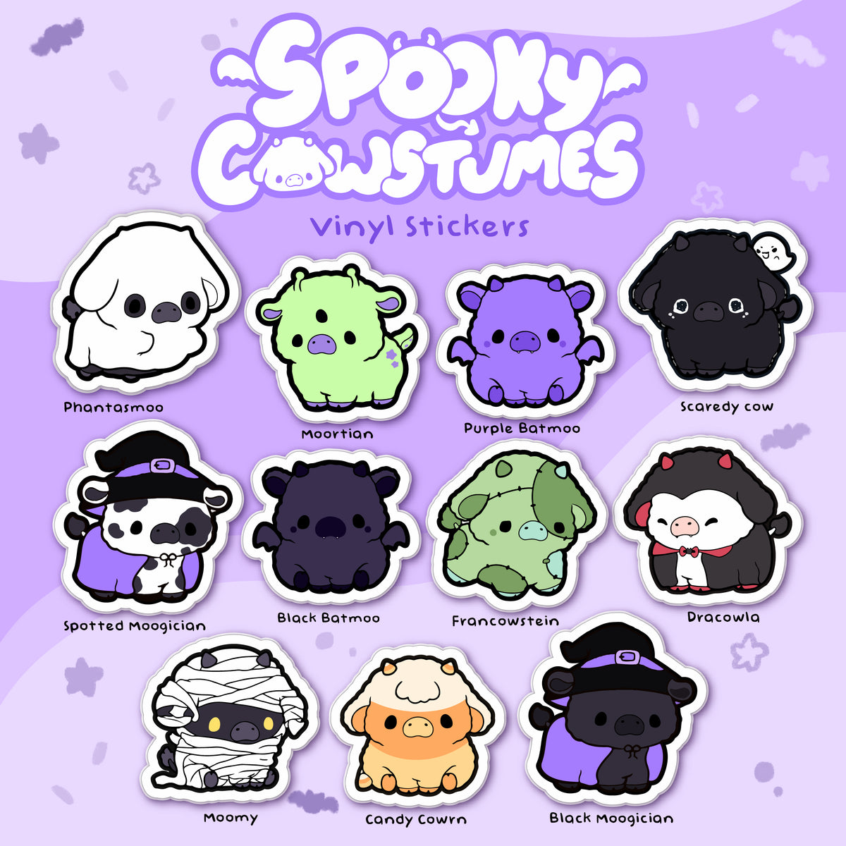 Spooky Cowstumes Vinyl Weatherproof Stickers~ – Quirkory